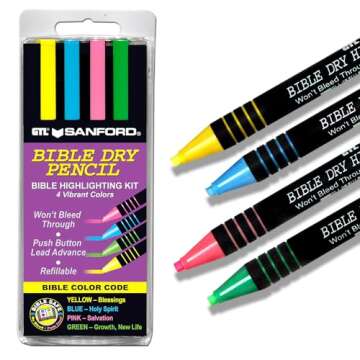 G.T. Luscombe Company, Inc. Bible Dry Highlighting Kit | No Bleed Eco-Friendly Refillable Dry Highli...