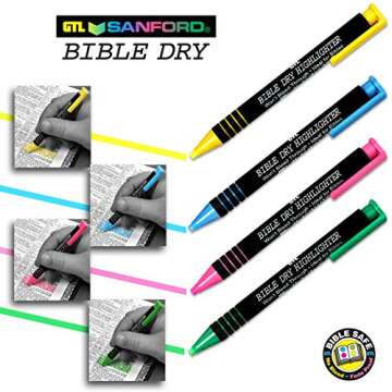 G.T. Luscombe Company, Inc. Bible Dry Highlighting Kit | No Bleed Eco-Friendly Refillable Dry Highlighters | No Sharpening | No Smearing or Fading | Yellow, Blue, Pink, Green (Set of 4)