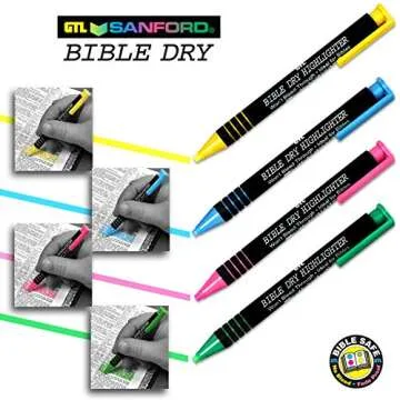 Bible Safe Dry Highlighters Set of 4 | No Bleed Eco-Friendly