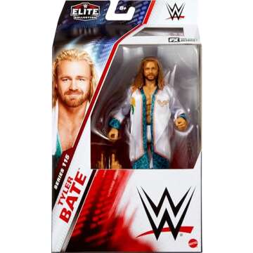 Mattel WWE Elite Action Figure & Accessories, Series #115 6-inch Collectible Tyler Bate with 25 Arti...