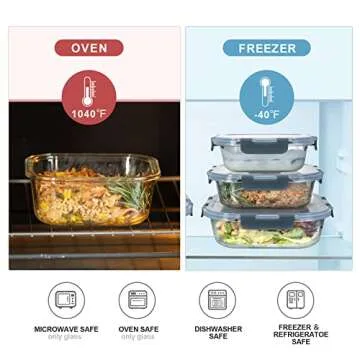 Coccot 20 Piece Glass Food Storage Containers Set