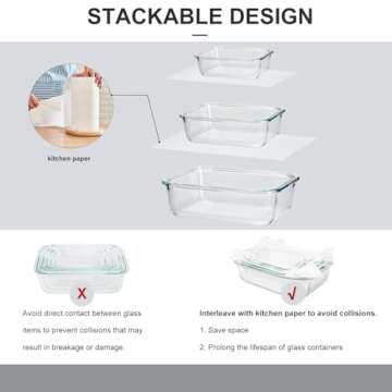 Coccot 20 Piece Glass Food Storage Containers Set