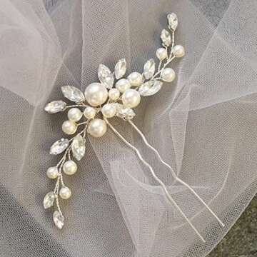 Elegant JAKAWIN Pearl Wedding Hair Pins for Brides