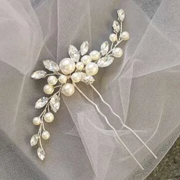 Elegant JAKAWIN Pearl Wedding Hair Pins for Brides