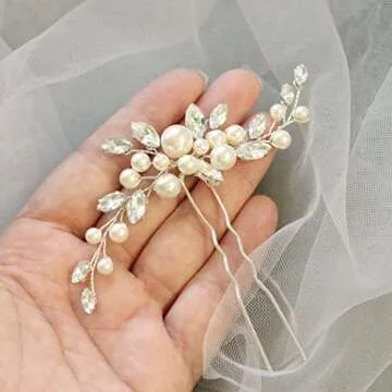 Elegant JAKAWIN Pearl Wedding Hair Pins for Brides