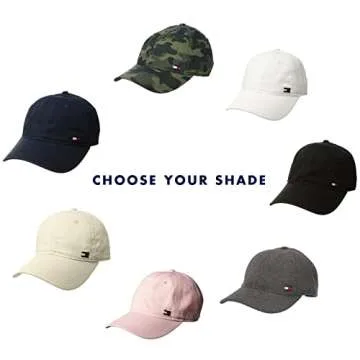 Tommy Hilfiger Dad Hat Billy Corner Flag Cap Hat, Navy Blazer, O/S