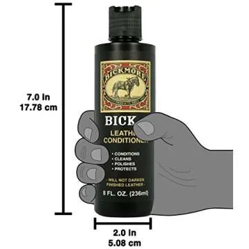 Bick 4 Leather Conditioner and Leather Cleaner 8 oz - Will Not Darken Leather - Safe For All Colors of Leather Apparel, Furniture, Jackets, Shoes, Auto Interiors, Bags & All Other Leather Accessories