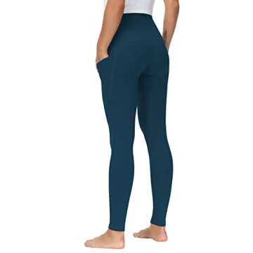 THE GYM PEOPLE Thick High Waist Yoga Pants with Pockets, Tummy Control Workout Running Yoga Leggings...