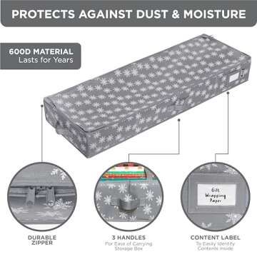 Wrapping Paper Storage Container – Fits up to 27 Rolls 1 3/8” Diam. - Underbed Gift Wrap Organiz...