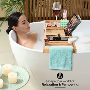 Luxury Foldable Bathtub Tray Caddy for Relaxation and Functions