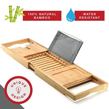 Luxury Foldable Bathtub Tray Caddy for Relaxation and Functions