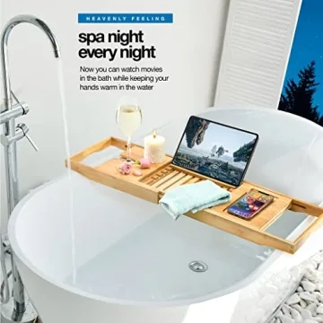 Luxury Foldable Bathtub Tray Caddy for Relaxation and Functions