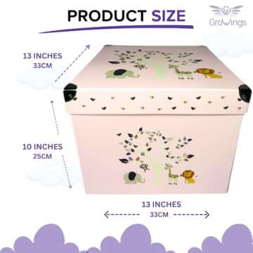 GroWings | Baby Keepsake Box, Baby Memory Box | Large Blue Keepsake Gifts Box for Newborn Baby Boy o...