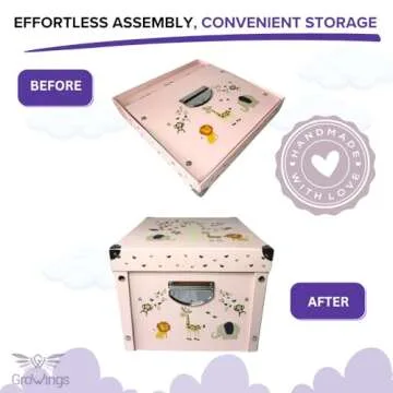 GroWings | Baby Keepsake Box, Baby Memory Box | Large Blue Keepsake Gifts Box for Newborn Baby Boy or Baby Girl | Strong, Durable & Collapsible Memory Storage Box