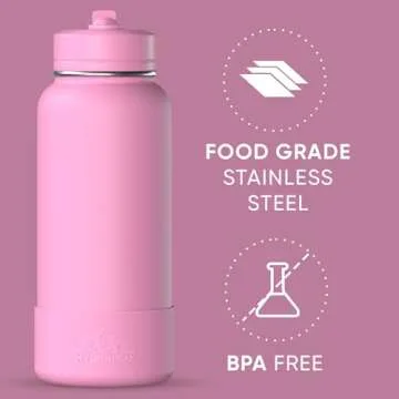 Hydrapeak 32oz Insulated Water Bottle, Keeps Drinks Cold 24hrs
