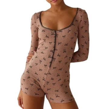 Zempertoopa Floral Print Bodysuit - Stylish Pajama Playsuit