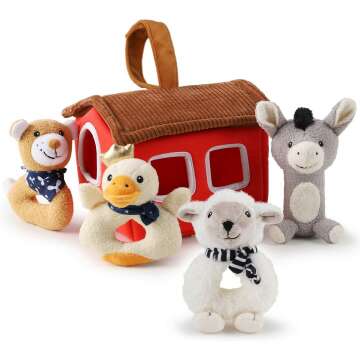 iPlay iLearn Newborn Donkey Rattle Toy for Infants