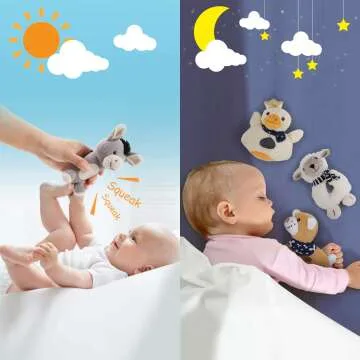 iPlay iLearn Newborn Donkey Rattle Toy for Infants