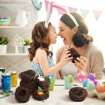 12 Pcs Artificial Bird Nest Easter Rattan 2.36 Inch