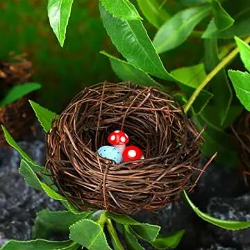 12 Pcs Artificial Bird Nest Easter Rattan 2.36 Inch