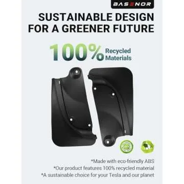 BASENOR 2025 Upgraded Tesla Model Y Mud Flaps Splash Guards Vehicle Sediment Protection No Drilling No Tape Mudflaps Tire Protector Mudflaps All Weather Tesla Exterior Accessories (Set of 4)