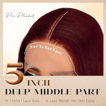 Burgundy Lace Front Wigs 30 Inch Wine Red Hair Wig Bug Red Synthetic Lace Front Wigs For Black Women (Burgundy 99j, 30 Inch)