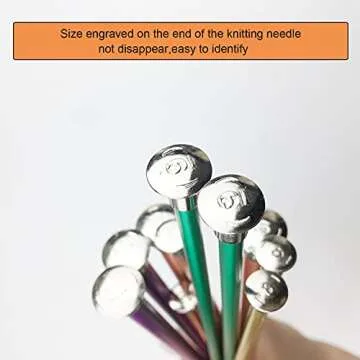 Mdoker 13.8 Inch Aluminum Knitting Needles Colored Straight Single Pointed Metal Sweater Knitting Needle for DIY Knitting Projects,Size US 9(5.5mm)