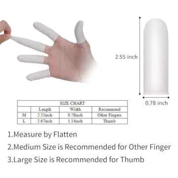 tifanso Finger Cots Disposable, Medium Finger Thumb Gloves Protectors, Sleeves Covers Protection for Fingertips (Approx.210 PCS)