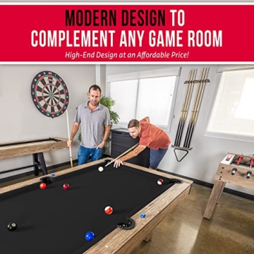 GoSports 7 ft Pool Table with Rustic Wood Finish