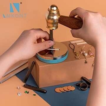 Imkont Brass Metal Stamping Hammer with Walnut Handle