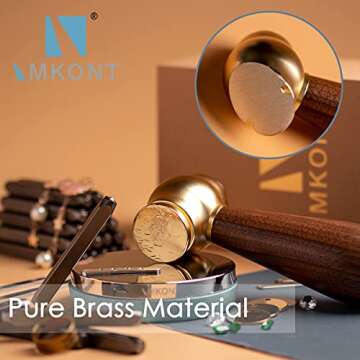 Imkont Brass Metal Stamping Hammer with Walnut Handle