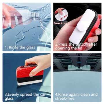 2025 Automotive Oil Film Cleaning Brush for Car Windows, Glass Cleaning Board, Car Windshield Cleaner, Suitable for Windshield Glass Oil Film Remover