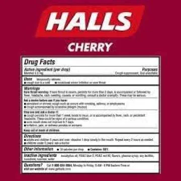 Halls Mentho-lyptus Cough Drops Advanced Vapor Action, Cherry Flavor 40 Drops (Pack of 3)