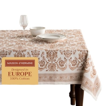 Maison d' Hermine 100% Cotton Table Cover - 60"x120" Rectangle Decorative Tablecloth - Washable Tabl...