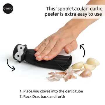 OTOTO Drac N' Roll Vampire Garlic Roller, Silicone Garlic Peeler Tube, Silicone Tube Roller for Halloween - Kitchen Gadget for Garlic, Garlic Tube, Garlic Crusher