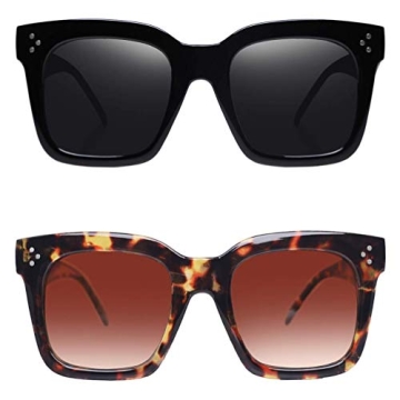 TAOTAOQI Vintage Women Oversized Sunglasses Designer Luxury Square Sun Glasses UV400 Protection Flat Lens