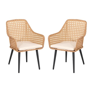 Stylish OC Orange-Casual Patio Dining Chair - Set of 2, All-Weather Comfort for Your Space