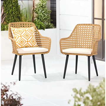 OC Orange-Casual Patio Dining Chair Set of 2 - Elegant & Durable