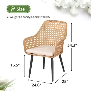 OC Orange-Casual Patio Dining Chair Set of 2 - Elegant & Durable