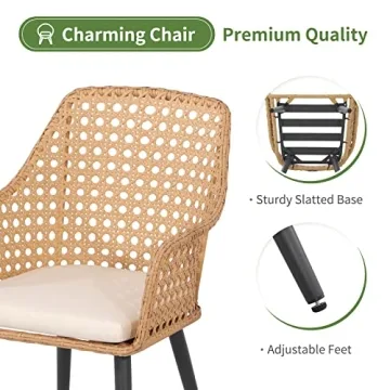 OC Orange-Casual Patio Dining Chair Set of 2 - Elegant & Durable