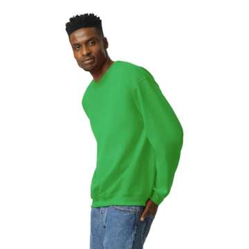 Gildan Adult Fleece Crewneck Sweatshirt, Style G18000, Multipack, Irish Green (1-Pack), Medium