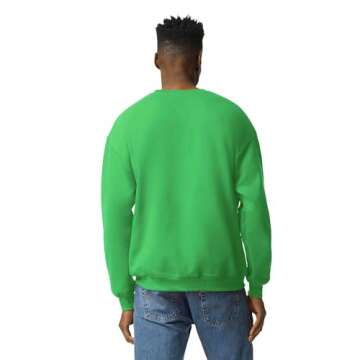 Gildan Adult Fleece Crewneck Sweatshirt, Style G18000, Multipack, Irish Green (1-Pack), Medium