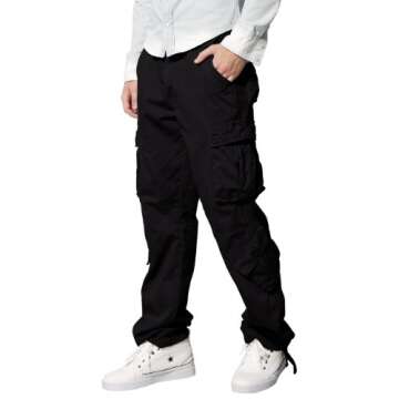 Match Men's Wild Cargo Pants - Relaxed Fit, 8 Pockets, Adjustable Waist