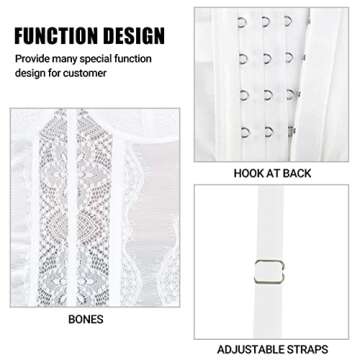Raxnode Lace Bustier Corset Tops for Women - Sexy Going Out Party Club Top with Buckle