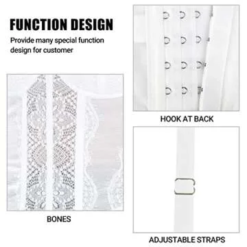 Raxnode Lace Bustier Corset Tops for Women - Sexy Going Out Party Club Top with Buckle