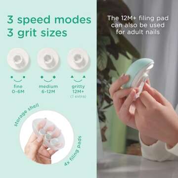 Olababy Rechargeable Electric Baby Nail Trimmer | Newborn Nail Clipper | Electronic File for Babies | Infant/Toddler Nail Grooming Kit | Portable Manicure Essentials | LED Light Fingernail Cutter Set