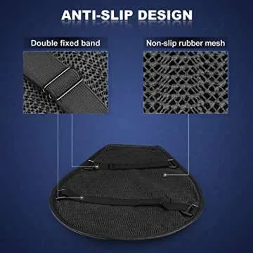 SKYJDM Foldable Motorcycle Gel Seat Cushion, Large 3D-Honeycomb Structure Shock Absorption & Breathable Motorcycle Gel Seat Pad for Long Rides (L)