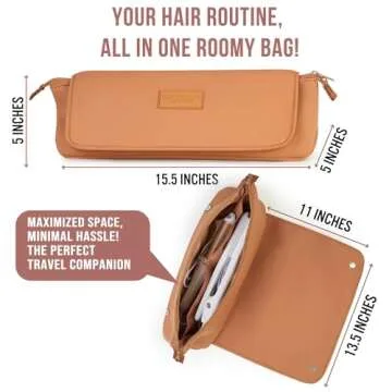 BAREFOOT CARIBOU Hair Tools Travel Bag and Heat Resistant Mat for Flat Irons, Straighteners, Curling...