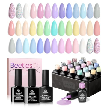 Beetles Gel Polish 23Pcs Pastel Nail Set with Coats