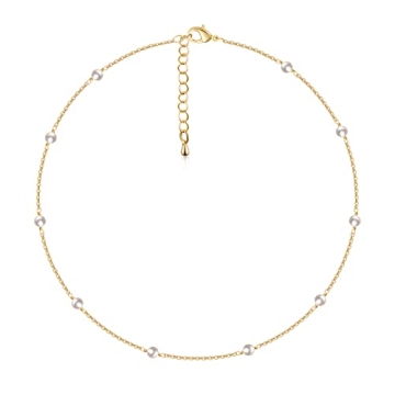Cowlyn Pearl Choker - Elegant 18K Gold Plated Necklace